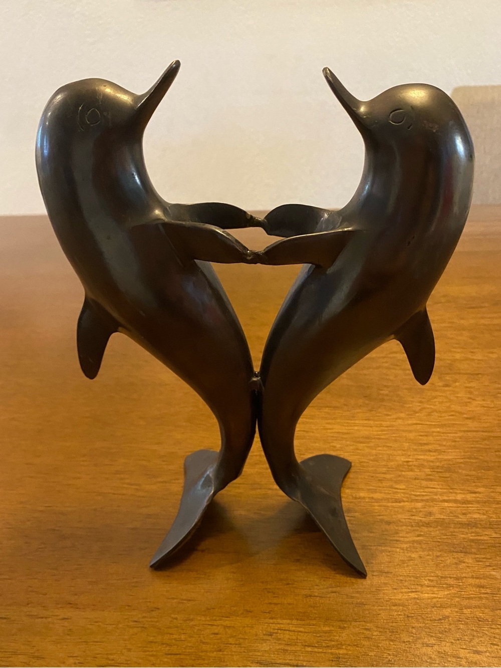 Bronze-Tone Dancing Dolphin Sculpture Pair - Home Art Accent